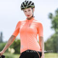 Carvico Fabric dames laser gesneden fietsende jersey met korte mouwen